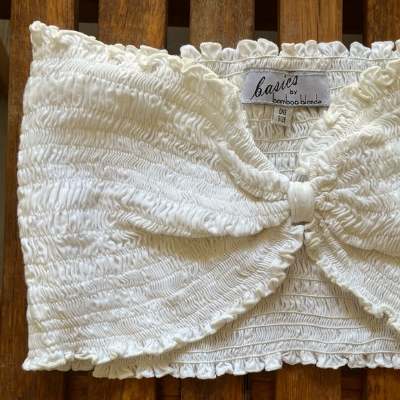 White Bamboo Blonde Bandeau Small One Size Fit - Picture 3 of 6